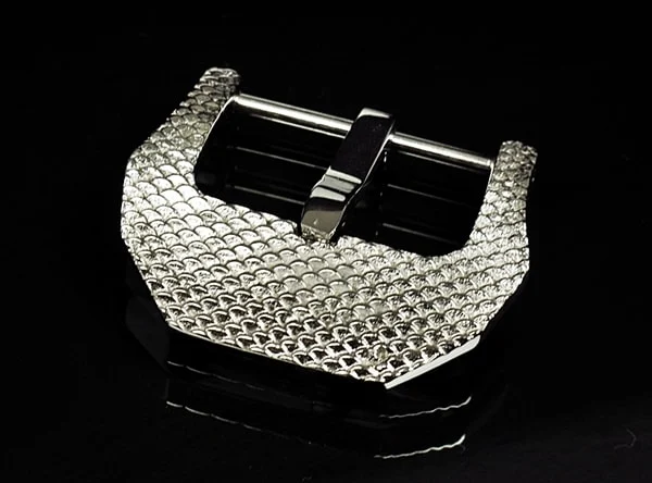 Fish Scale- Chrome Plated (Silver color) Buckle for Seiko, Panerai, Maranez, Sevenfriday – image 3